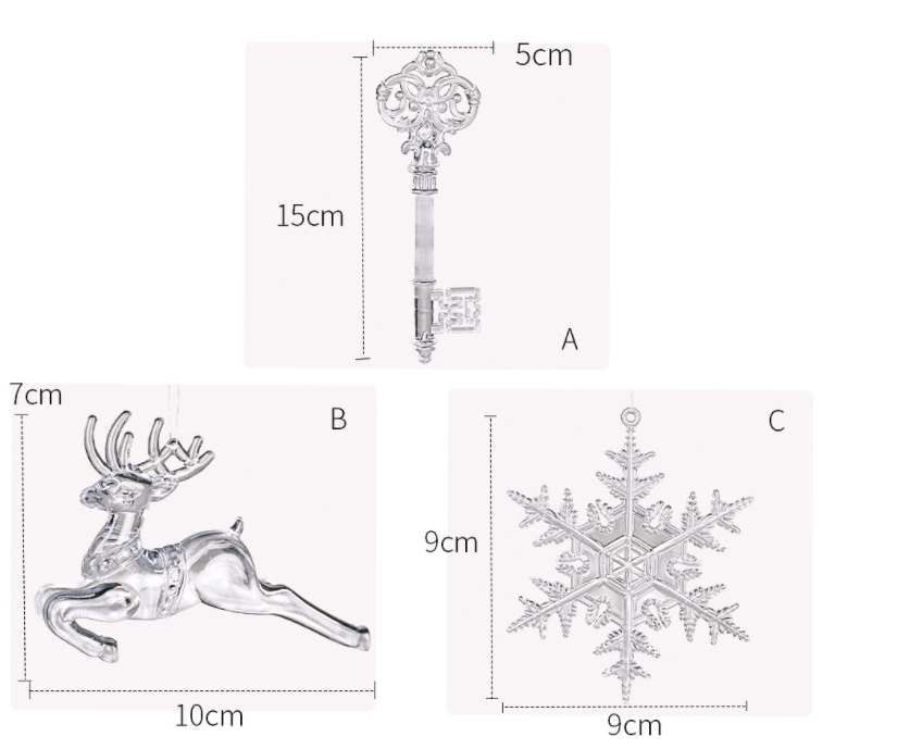 Transparent Snowflake Deer Pendant